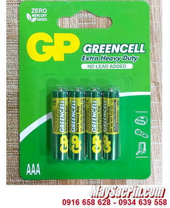 GP GreenCell 24G-U4 _Pin đũa AAA 1.5v GP GreenCell 24G-U4 Extra Heavy Duty chính hãng _Vỉ 4viên